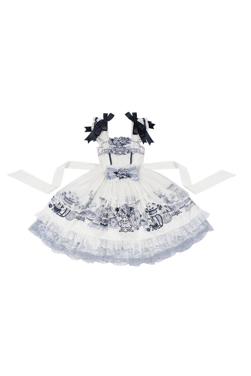 Chinese-style Design Flutter Sleeve Lolita Dress + Ribbon