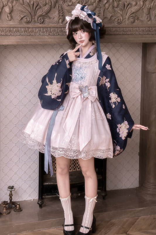 Colorful Jacket + Short Jacket + Dress + Headband + Ribbon