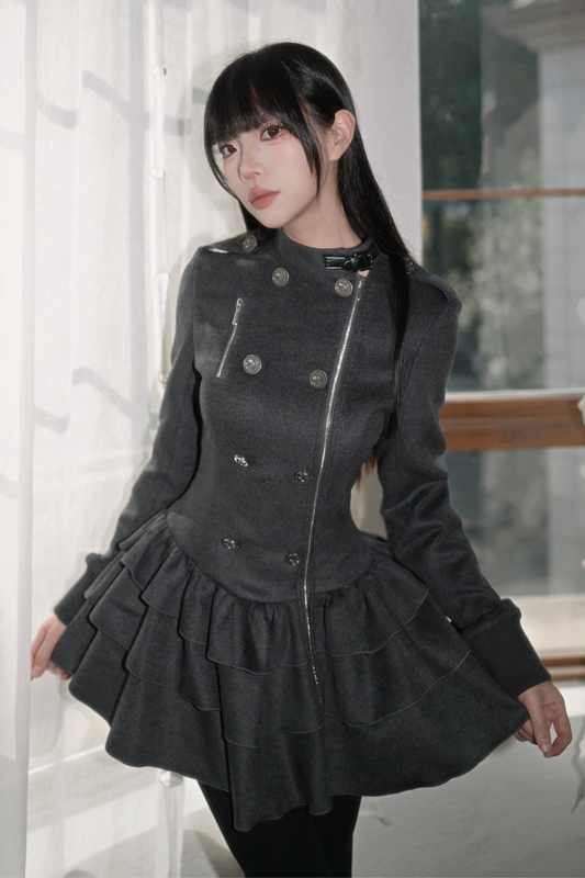 Gothic Ruffle Tiered Dress