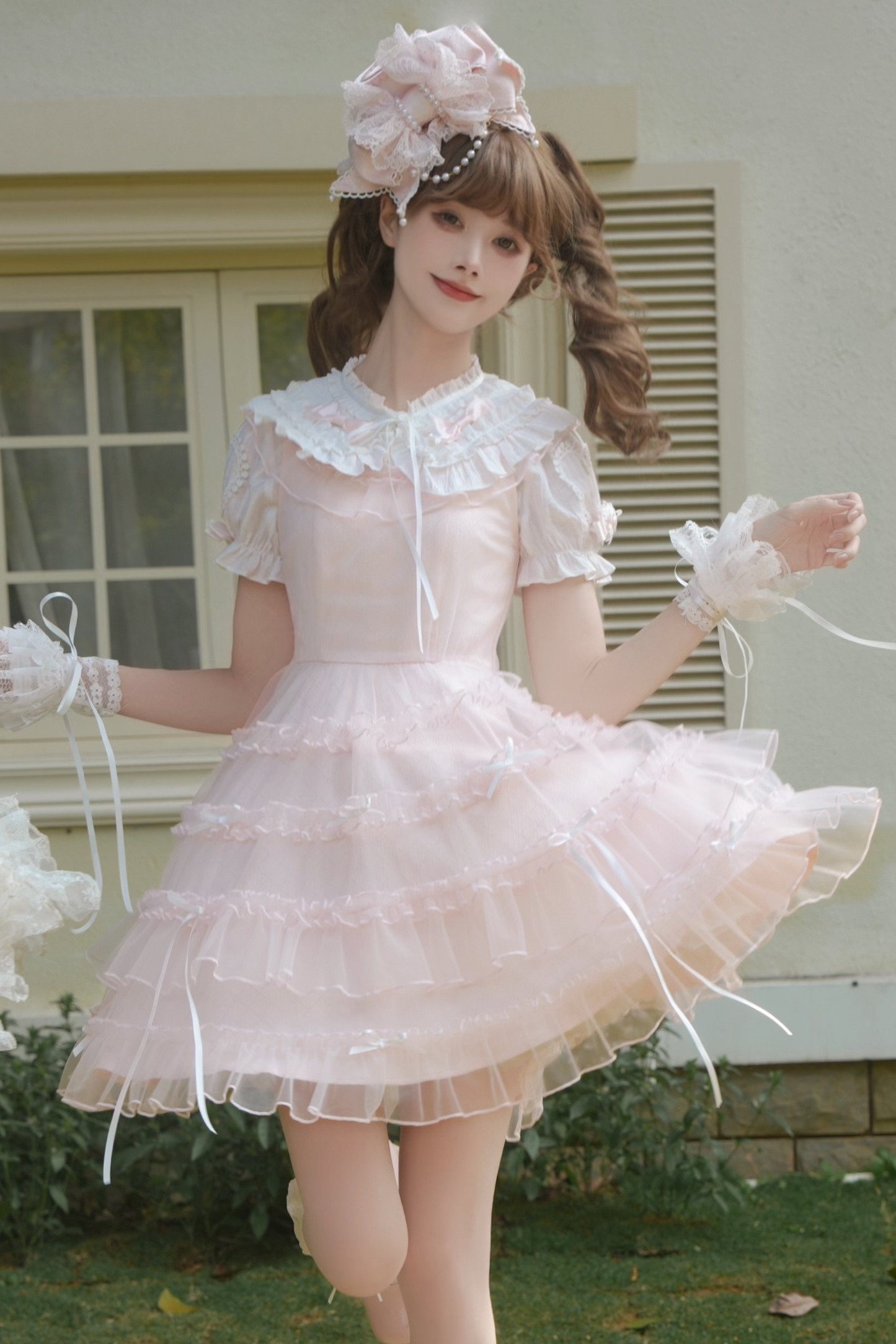 Sweet Girl Doll Collar Lolita Top + Skirt
