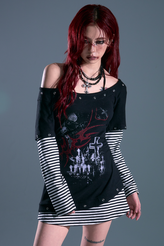 Border Punk Patchwork Dress
