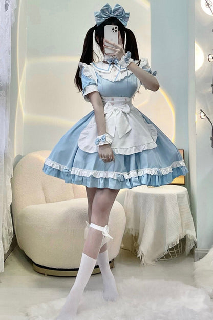 And Blue Lolita Maid Dress