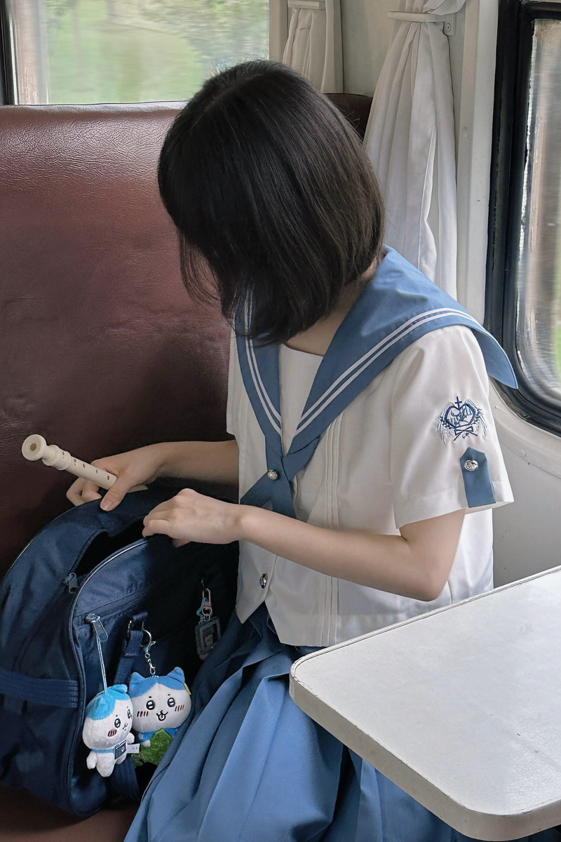 Retro College Sailor Shirt + Ribbon + Skirt