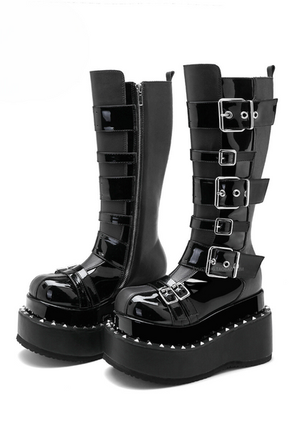 Dark Punk Long Boots