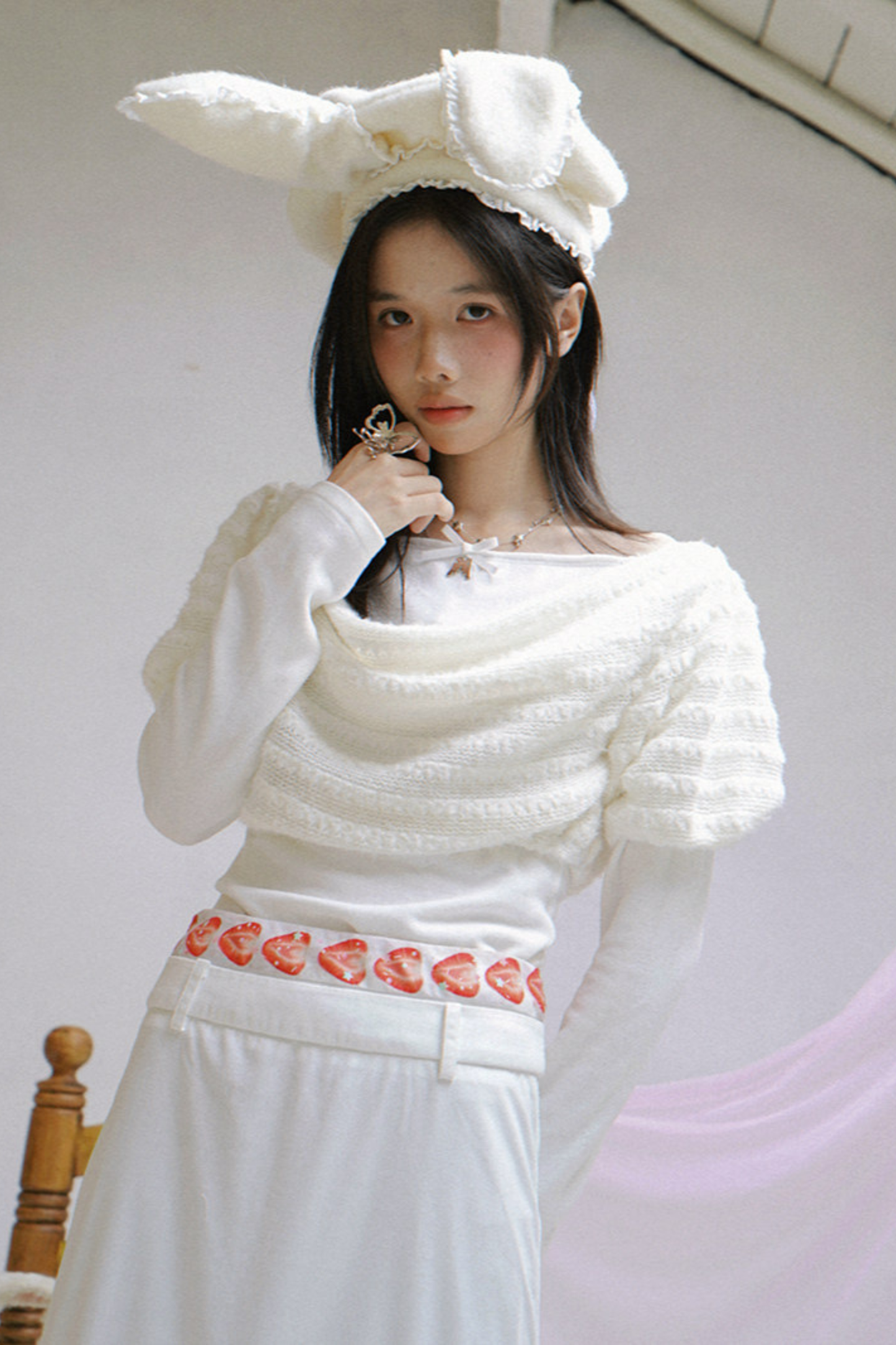 Draped Collar Whip Top