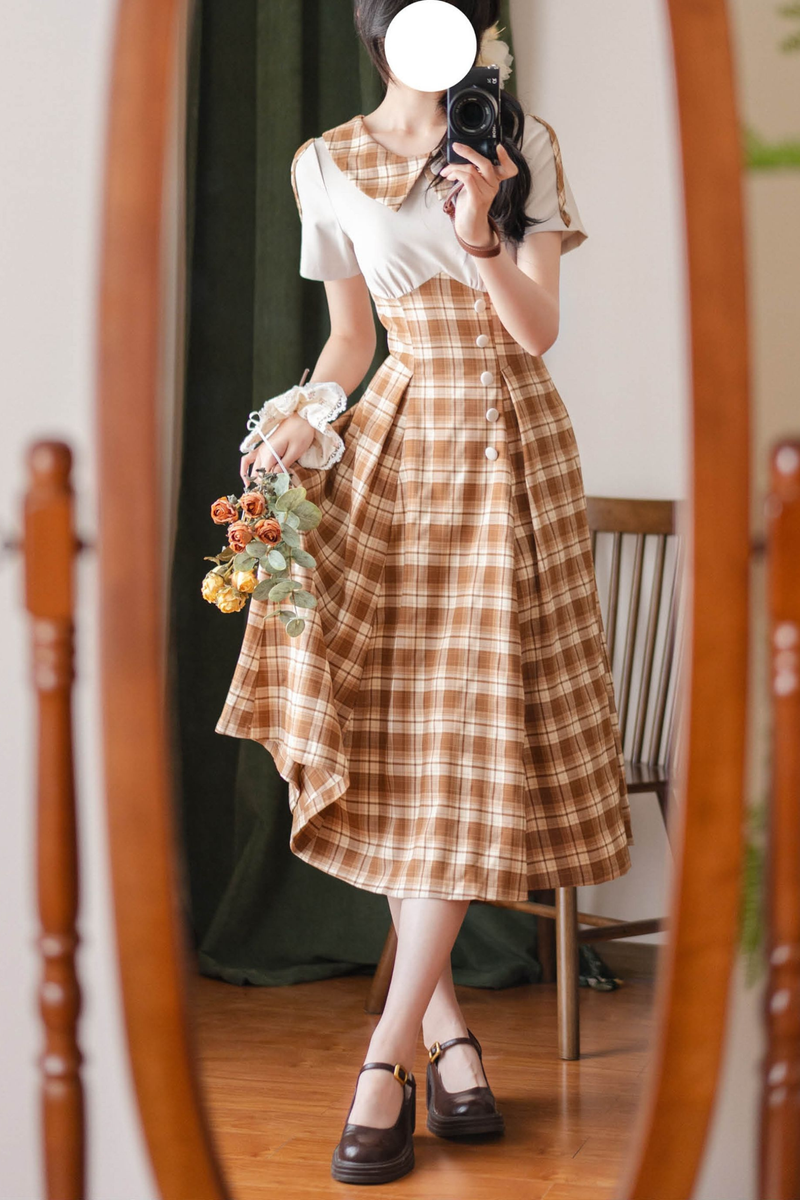 Retro Plaid Lolita Dress
