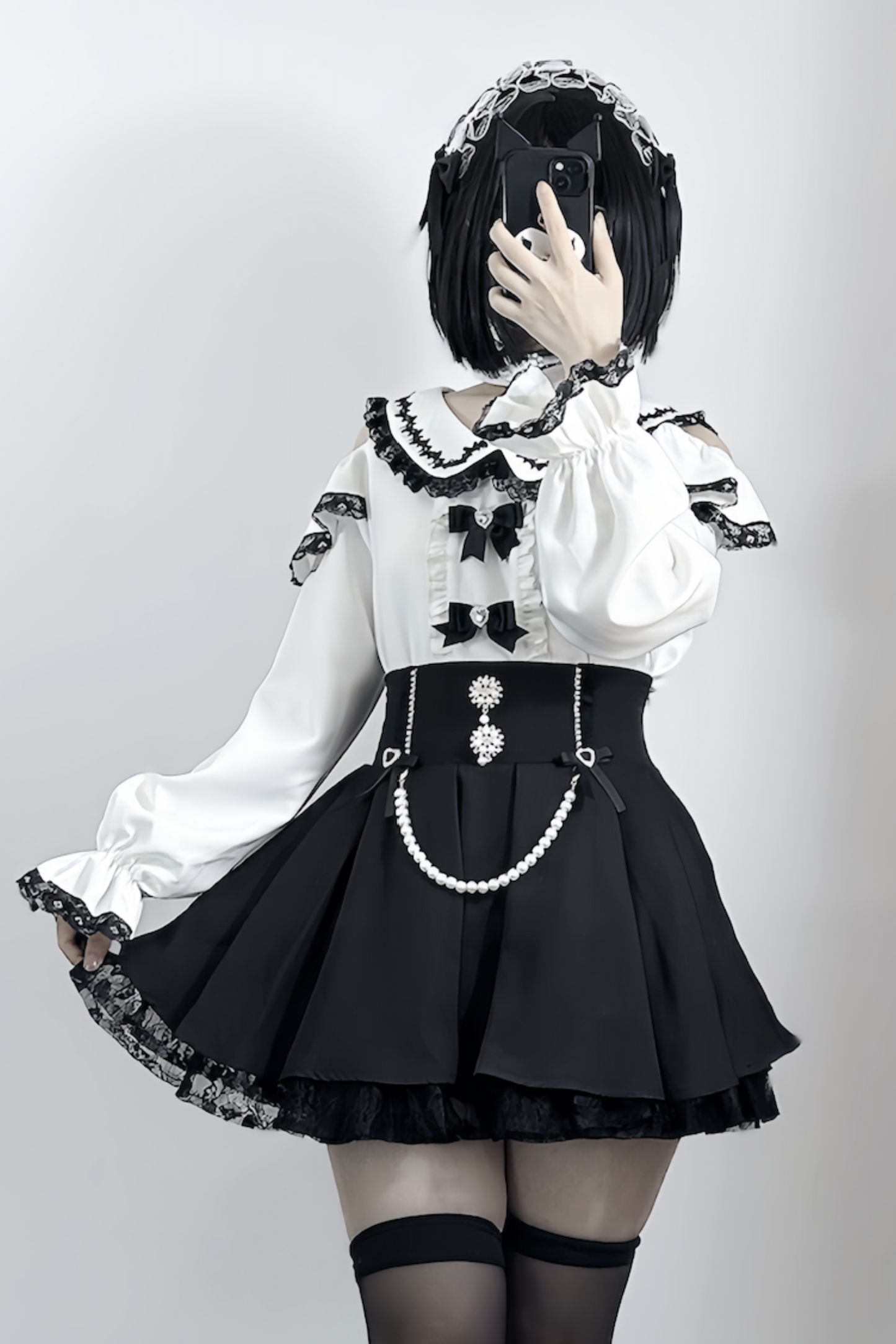 [pre-order] Jirai Sweet Girly Love Top + Pearl Skirt
