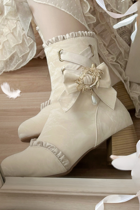 Lolita Classical Ribbon Short Boots
