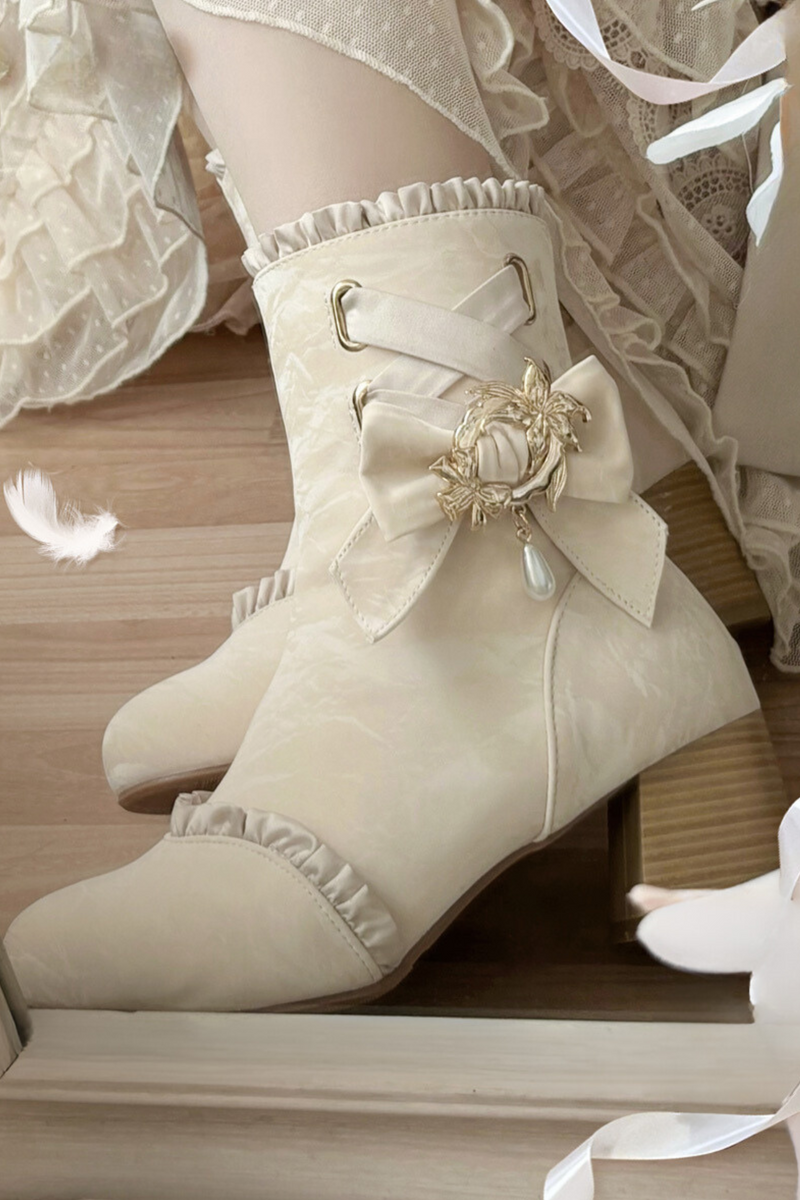 Lolita Classical Ribbon Short Boots