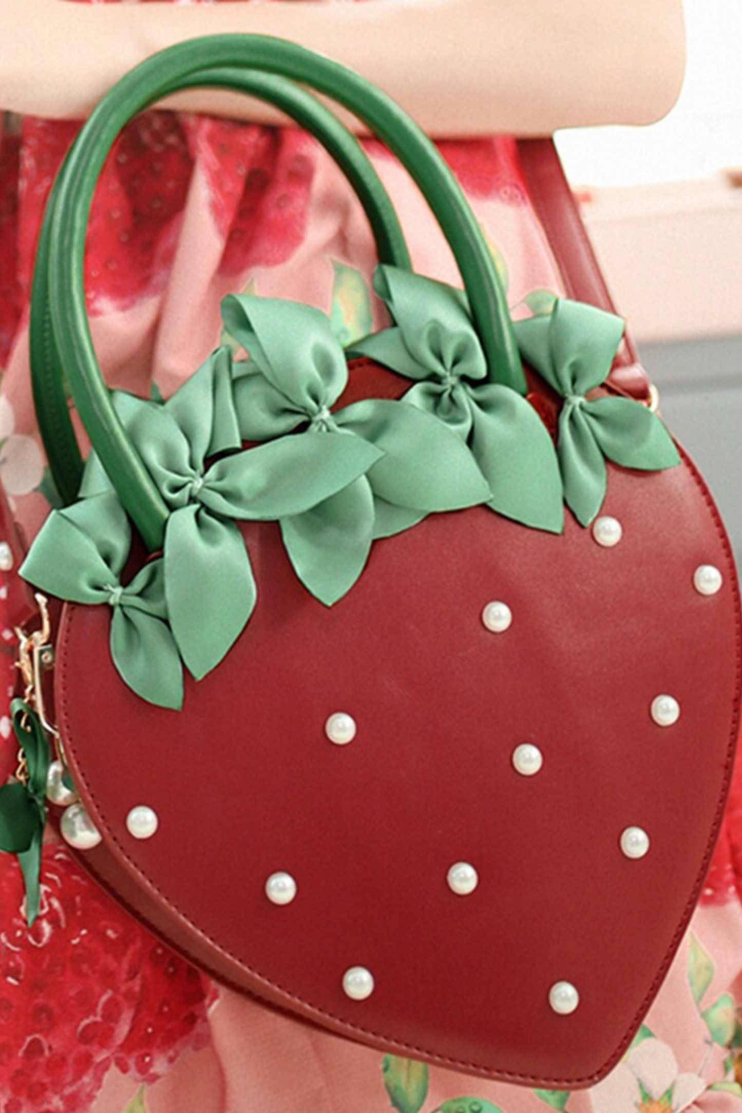 Strawberry Pearl Bow Handbag