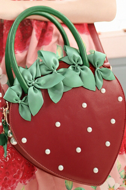 Strawberry Pearl Bow Handbag