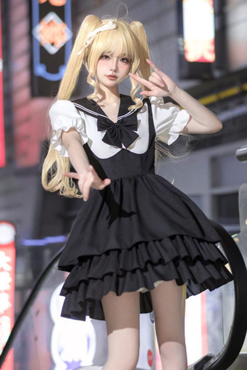Dark Sailor Dress + Innerwear Skirt