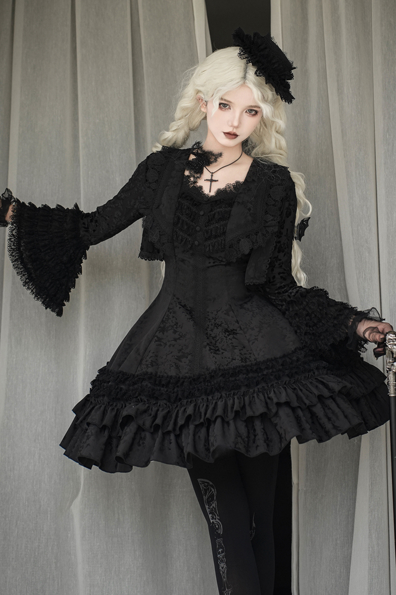 Dark Tailored Slim Gothic Lolita Dress + Outerwear