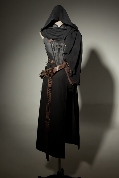 [reserved Item] Punk Style Dark Gothic Dress + Shorts + Shawl + Sleeves + Belt Bag
