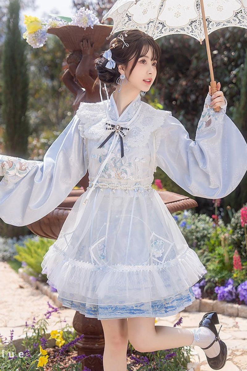 Ice Chinese-style Shirt + Skirt + Dress + Neck Accessories