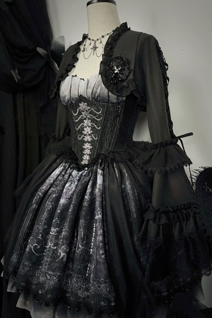 Gothic Lolita Jumper Skirt + Jacket + Skirt + Shirt + Corset + Accessories