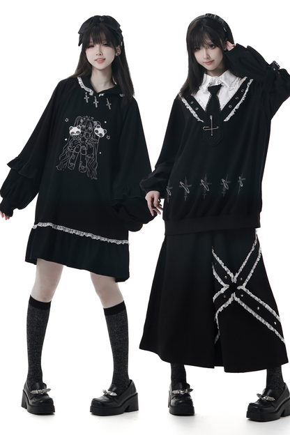Big Swing Shirt Design Top + Hooded Dress + Long Culottes