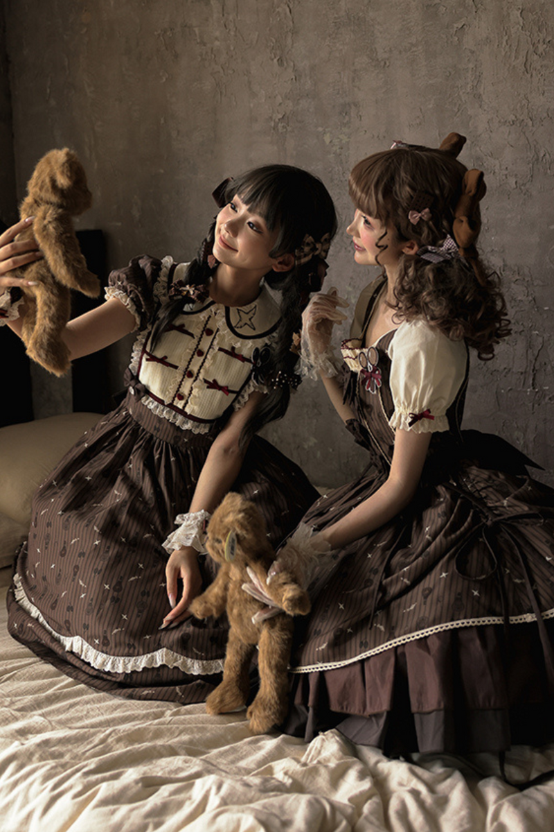 Doll Collar Brown Retro Princess Lolita Dress