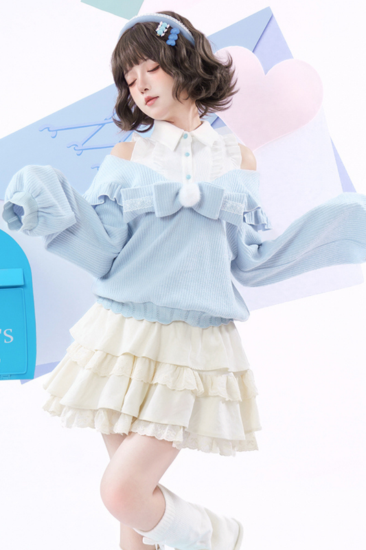 Off Shoulder Sweater + Skirt