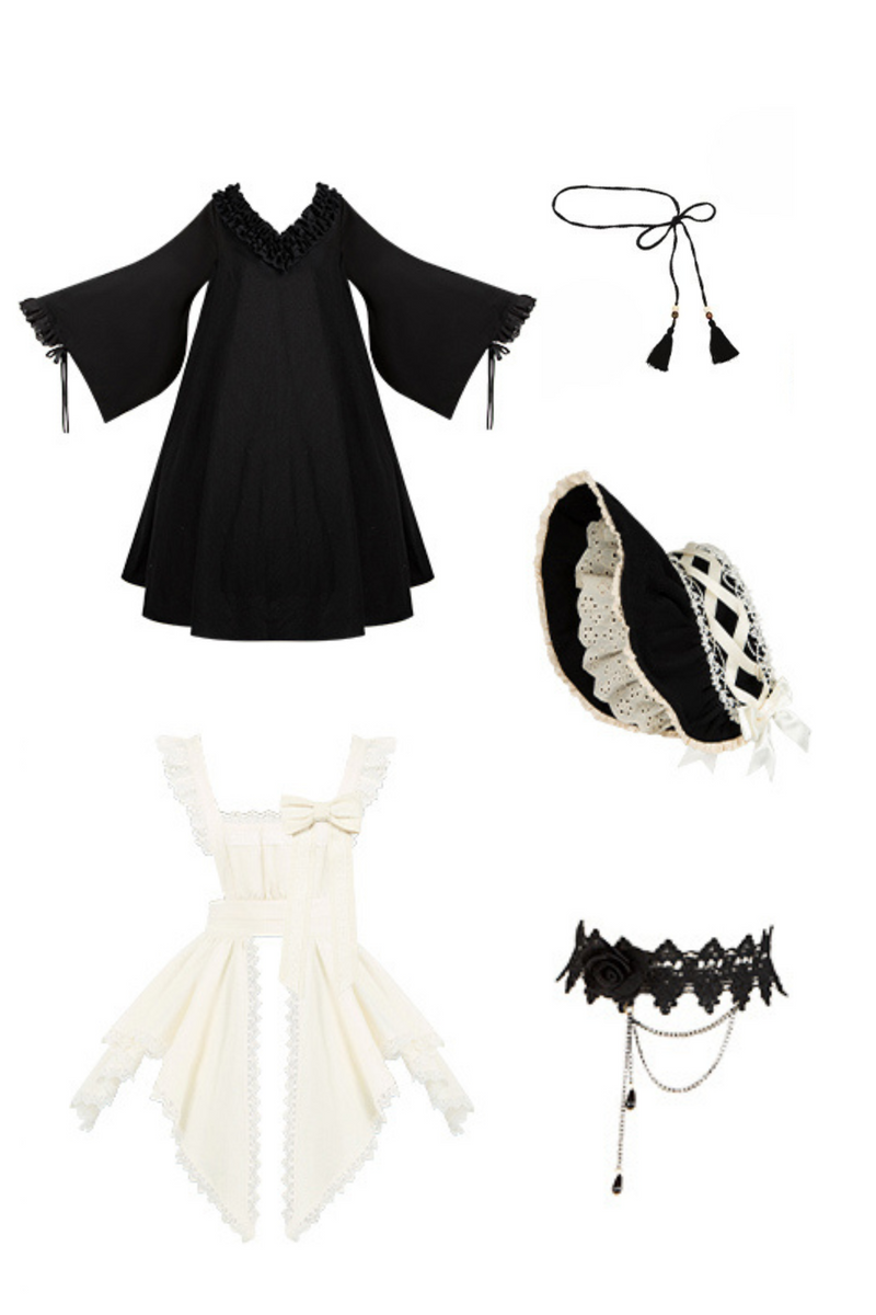 [pre-order] Gothic Doll Lolita Dress + Lolita Apron