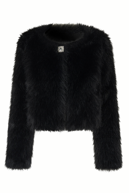 French Style Tight Dress + Fur Coat