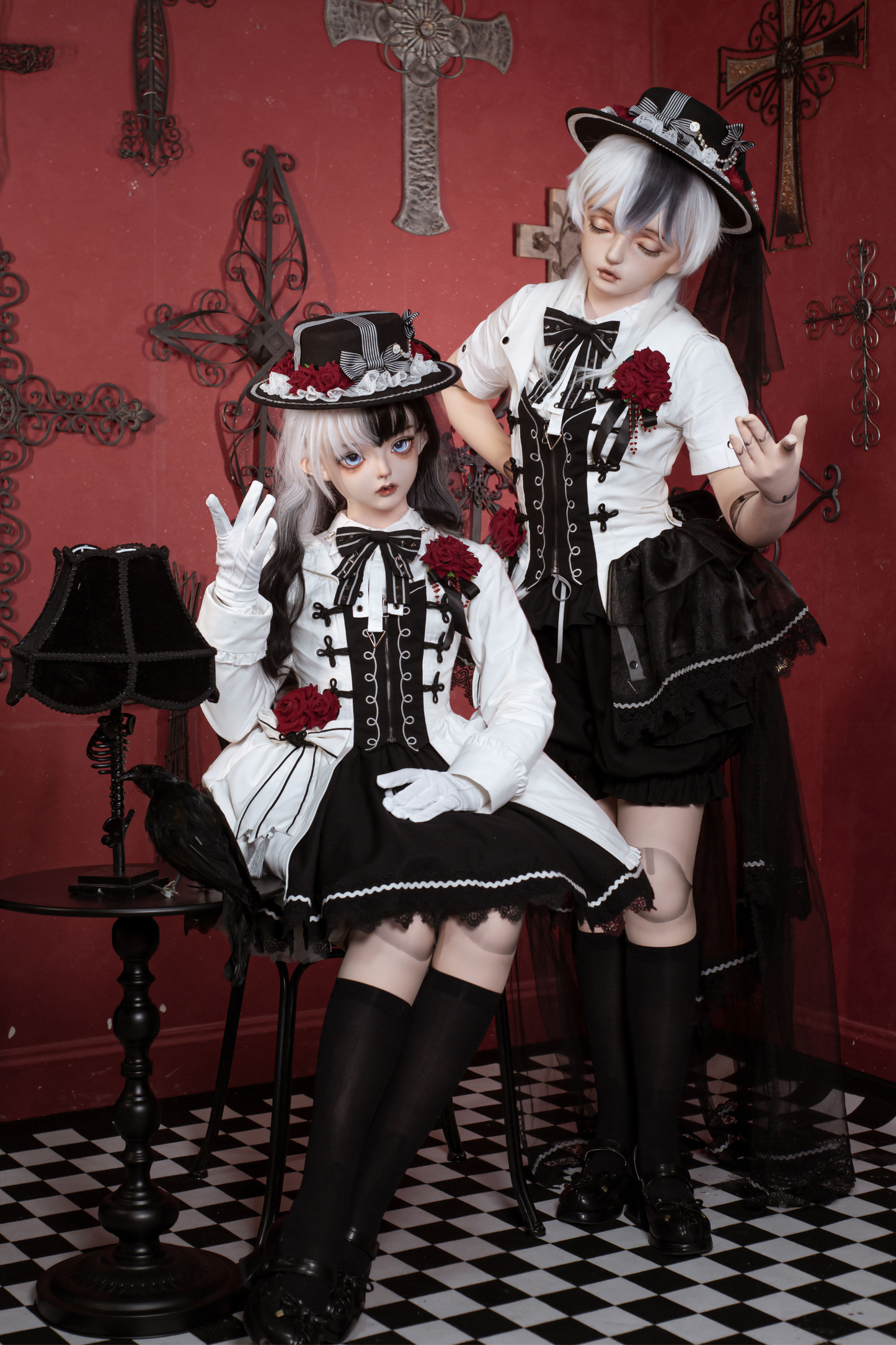 Dark Rose Gothic Princess Lolita Set + Dark Rose Gothic Prince Lolita Set