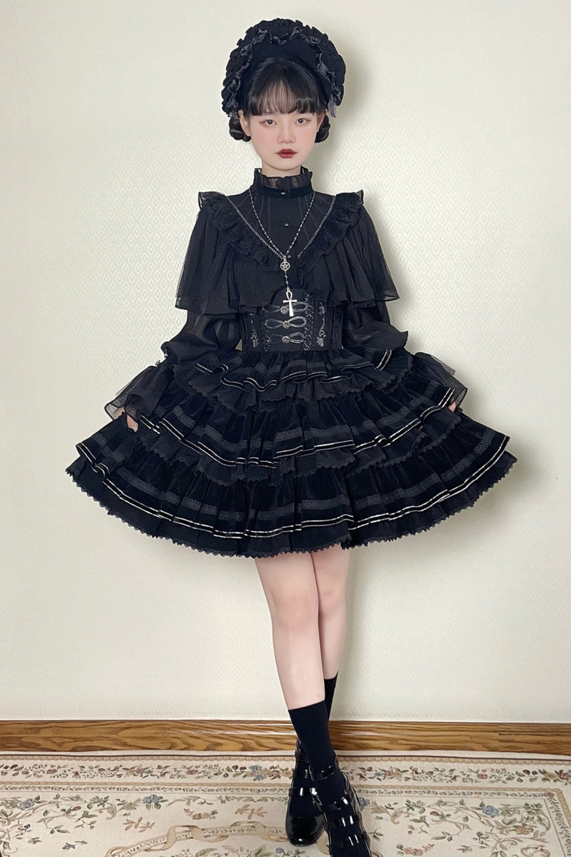 [pre-order] Lolita Shirt + Fishbone Corset Skirt