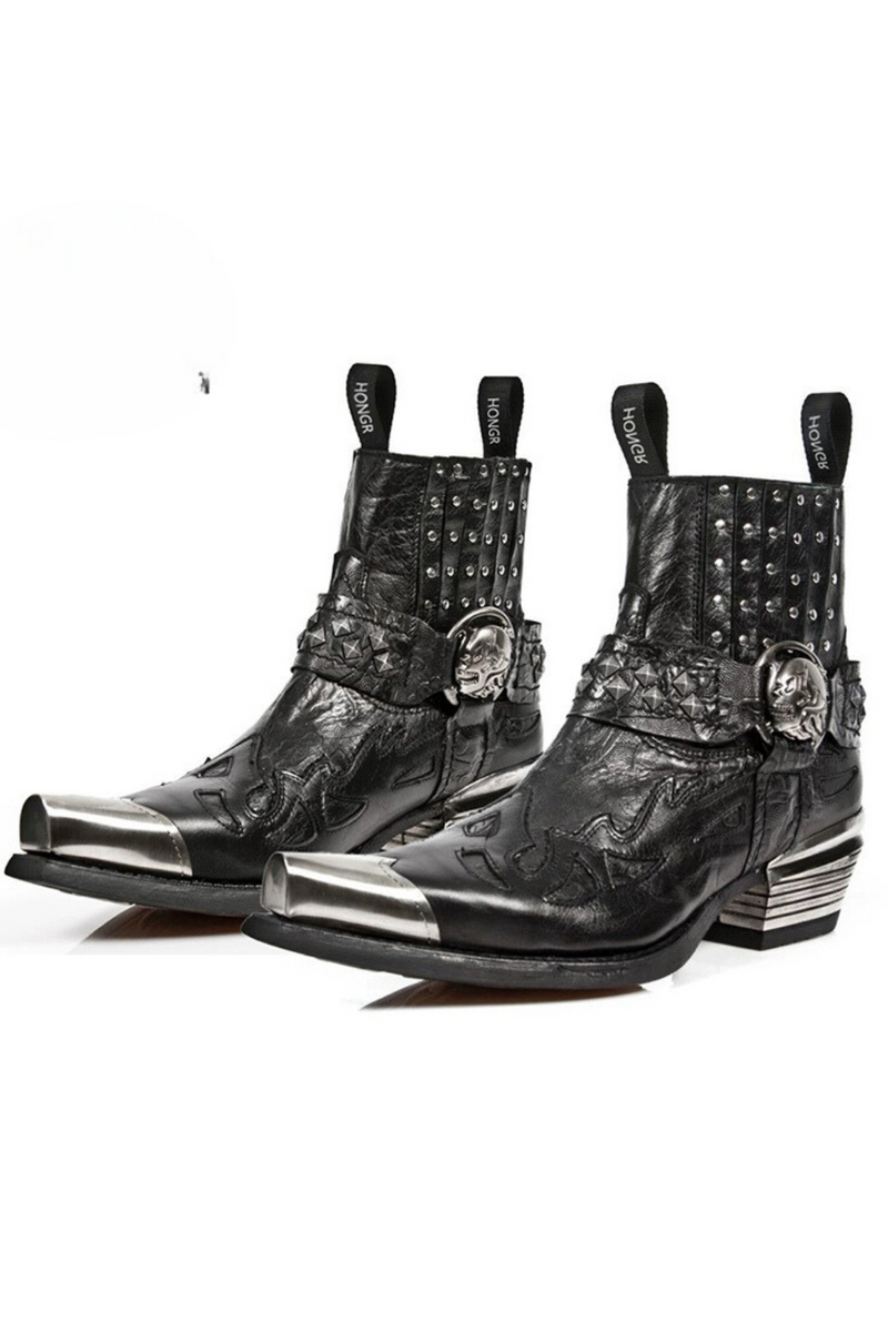 Studded Dark Mode Ankle Boots