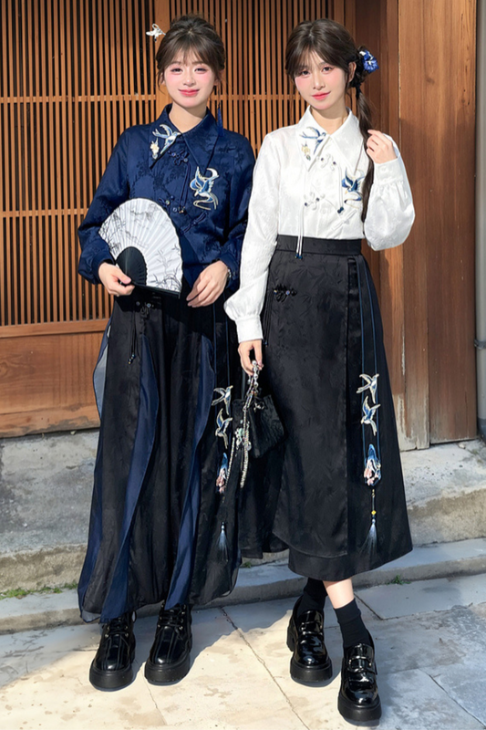 Chinese-style Design Mode Jacket + Shirt + Pants + Camisole