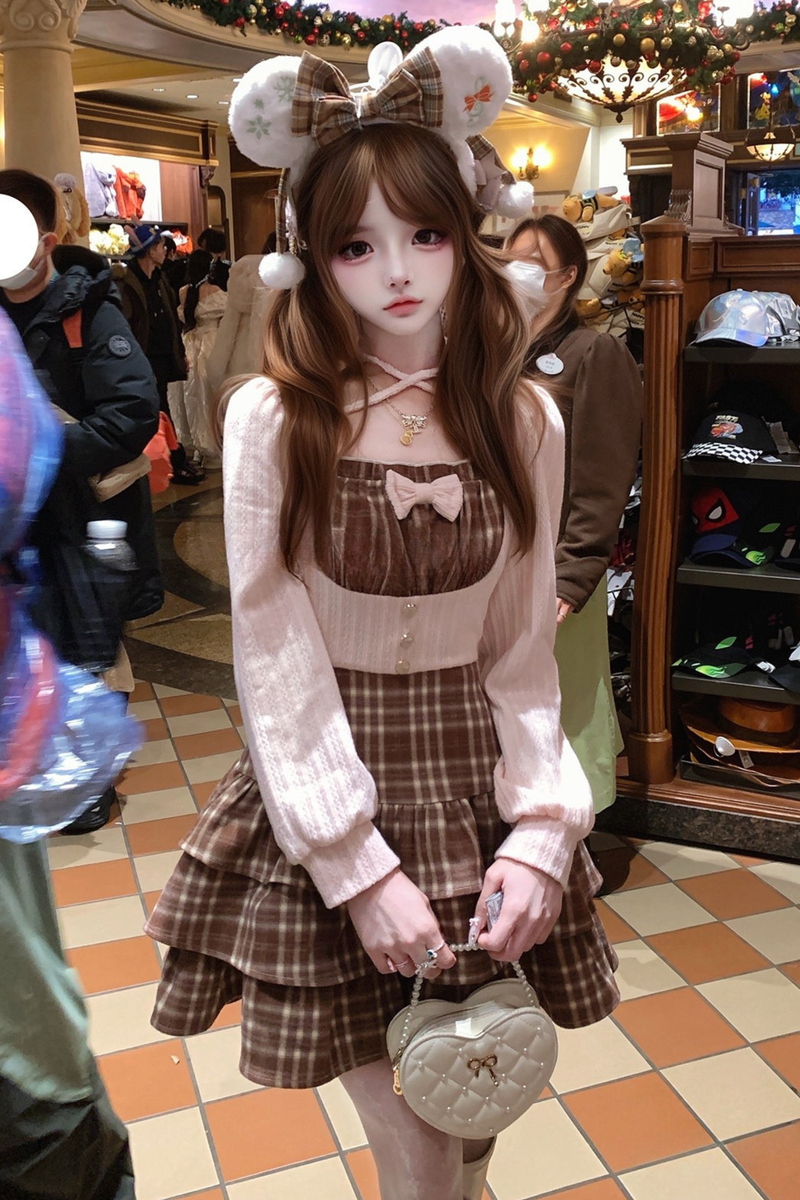 Strawberry Ribbon Plaid Dress