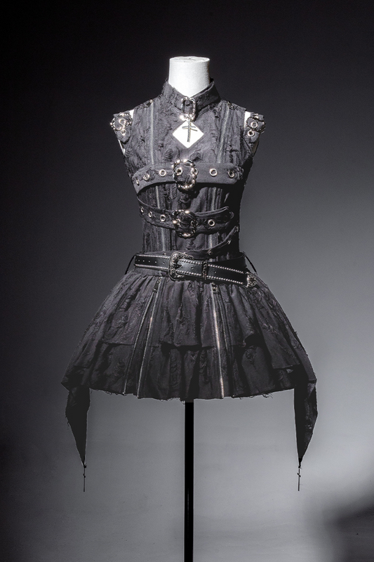 [pre-order] Dark Gothic Style Sleeveless Dress + Belt