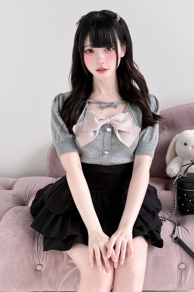 Big Ribbon Knit Top + Skirt