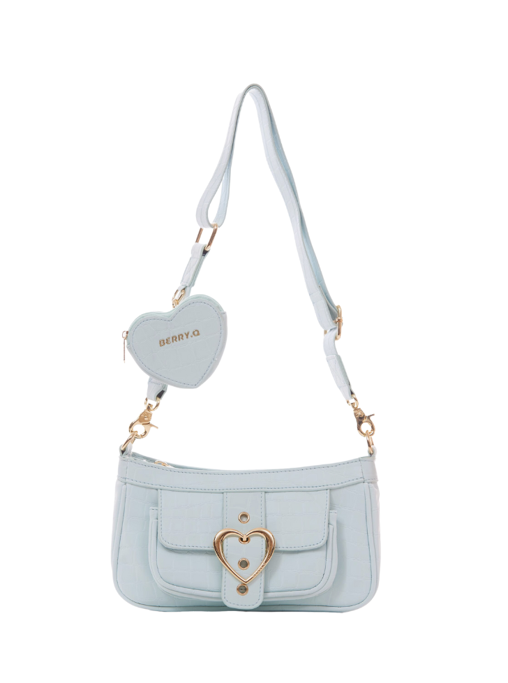 Heart Ring Belt One Shoulder Crocodile Bag