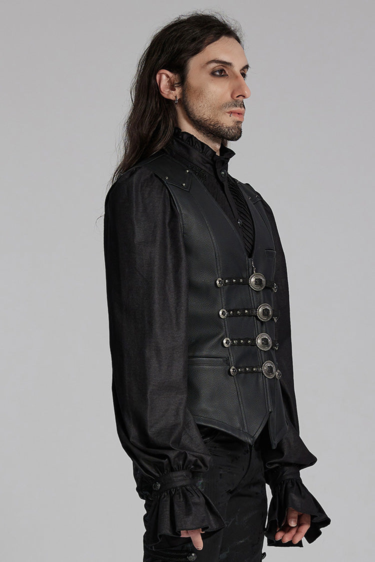 Black Rivet Buckle Gothic Vest