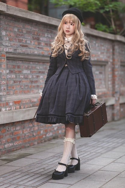 Princess Lost in the Fog Ruffle College Style Classic Lolita Jsk Dress 2 Colors