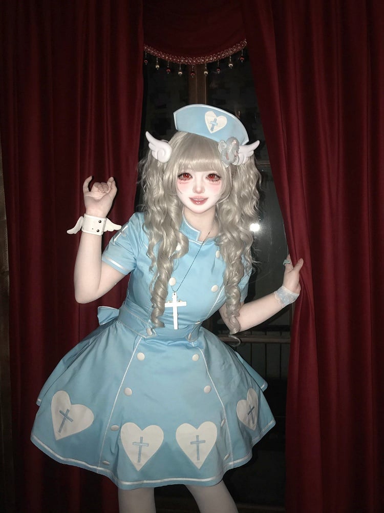 [pre-order Deadline: May 4] Heart Cross Nurse Cosplay Lolita Dress