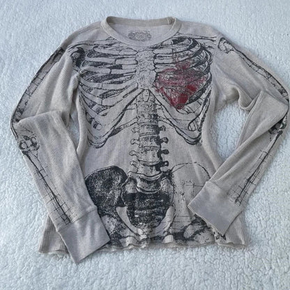 Gothic Retro Top Beige