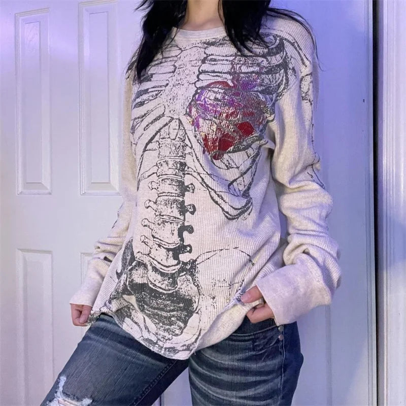 Gothic Retro Top Beige