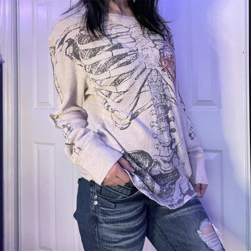 Gothic Retro Top Beige