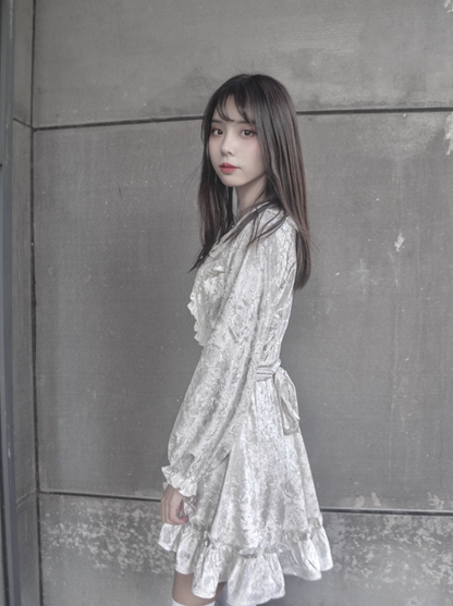 Moonlight Accent Velvet Skirt Dress