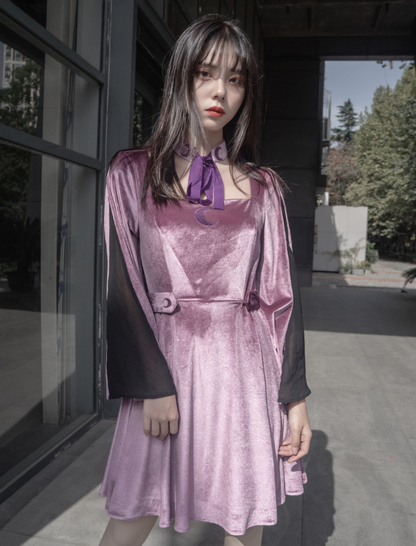 Dark Purple Twin Velvet Dress Set