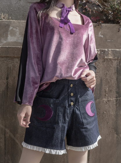 Dark Purple Twin Velvet Dress Set