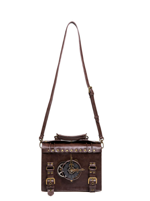 Steampunk Antique Clock Square Bag
