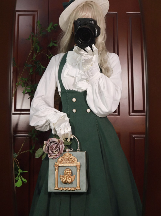 Big Bow Blouse + Retro Suspender Skirt
