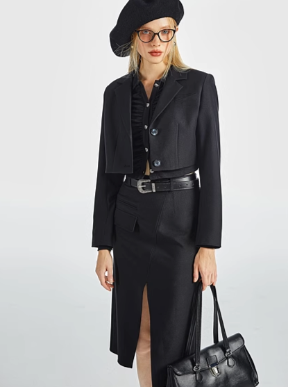 American Jacket + Slit Medium Skirt