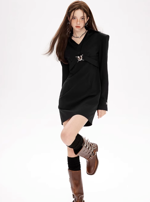Mode Short Jacket + Tight Sleeveless Dress