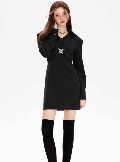 Mode Short Jacket + Tight Sleeveless Dress