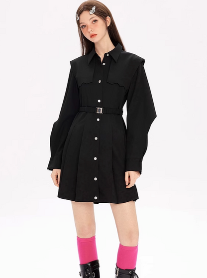 Waist Design Pleated Dress