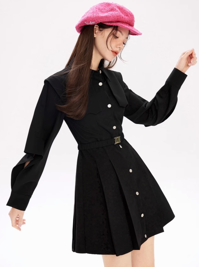 Waist Design Pleated Dress