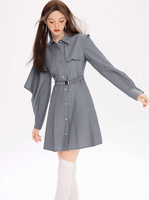 Waist Design Pleated Dress